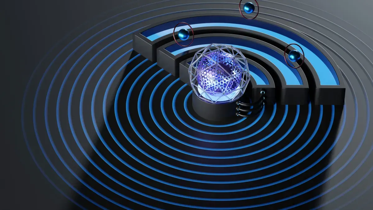 Concentric signal rings representing security operations center monitoring