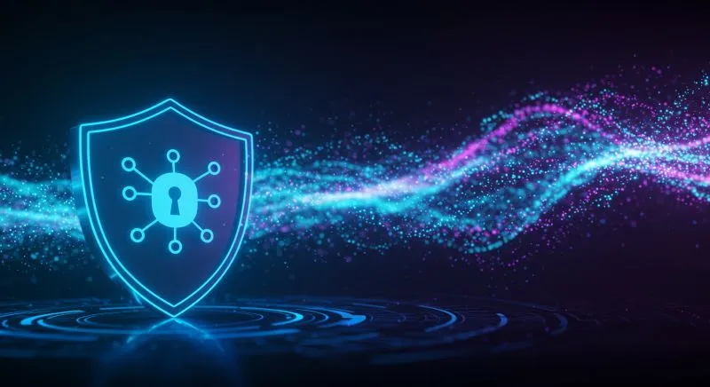 Digital shield icon explaining what is managed detection and response