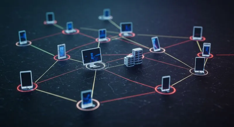 Visual concept of connected devices showing what is IT outsourcing