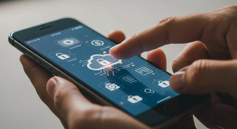 User enabling cloud based endpoint protection on phone